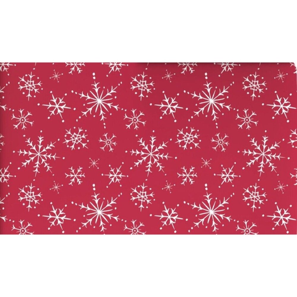 Hallmark Wrapping Paper Christmas Snowflakes On Red 35 sq ft Roll Holiday Gift